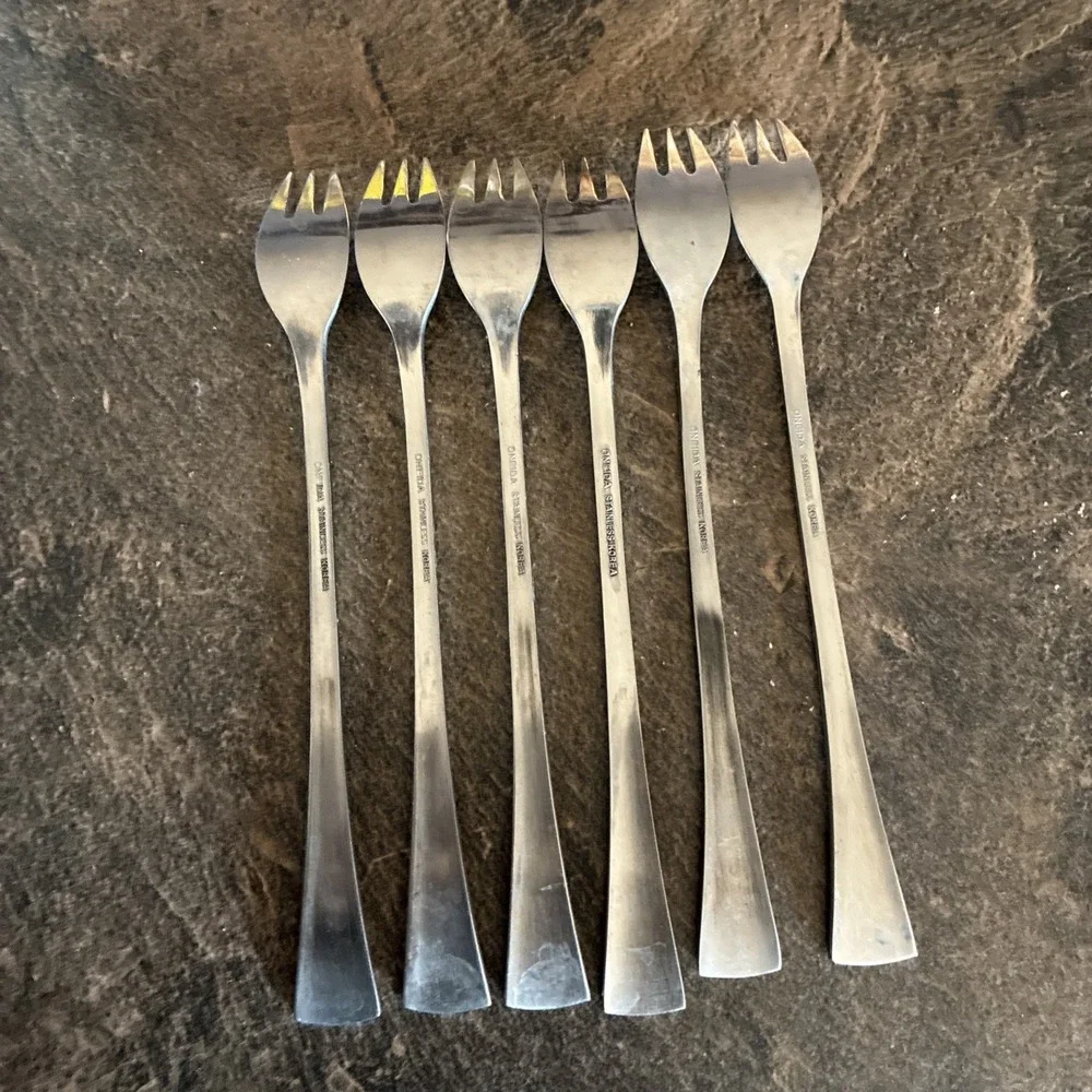 Oneida Northland Pasadena Rose Cocktail Forks Set Of 6 Hors D'oeuvres